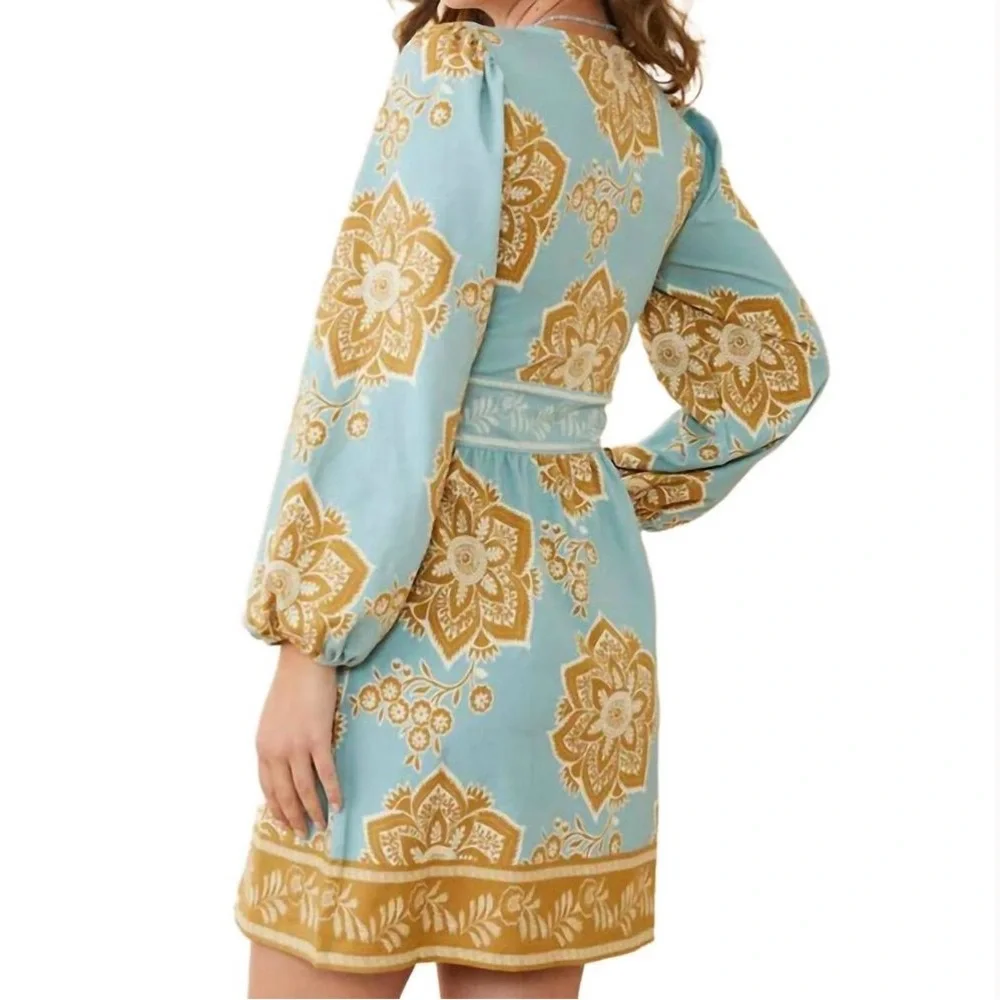 Spartina 449 Diane Jersey Knit Mini Dress Calm Waters Medallion - Picture 2 of 15